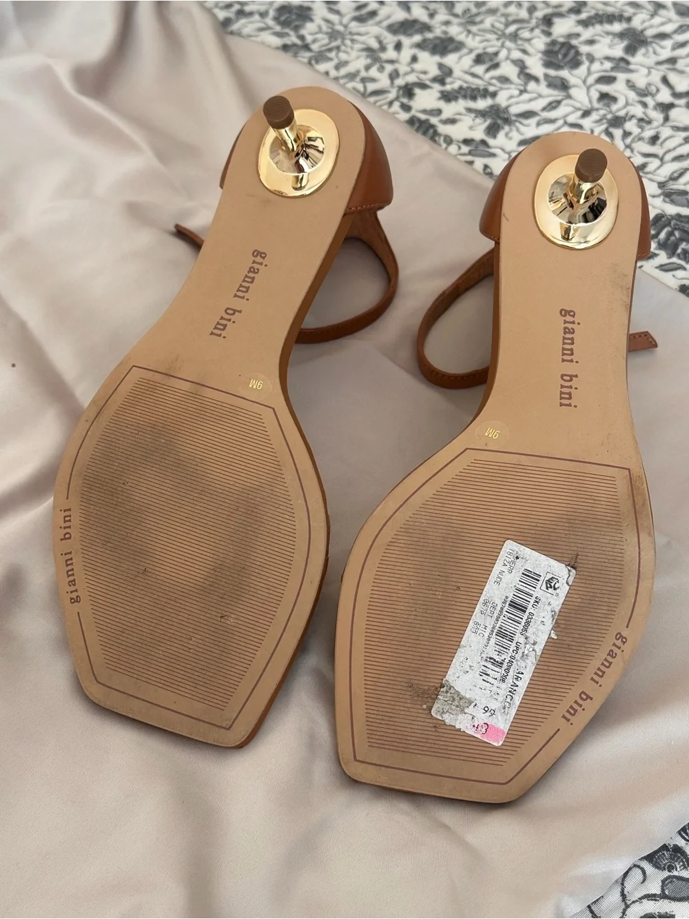 BiBi Tan Ankle-Strap Kitten-Heel Sandals